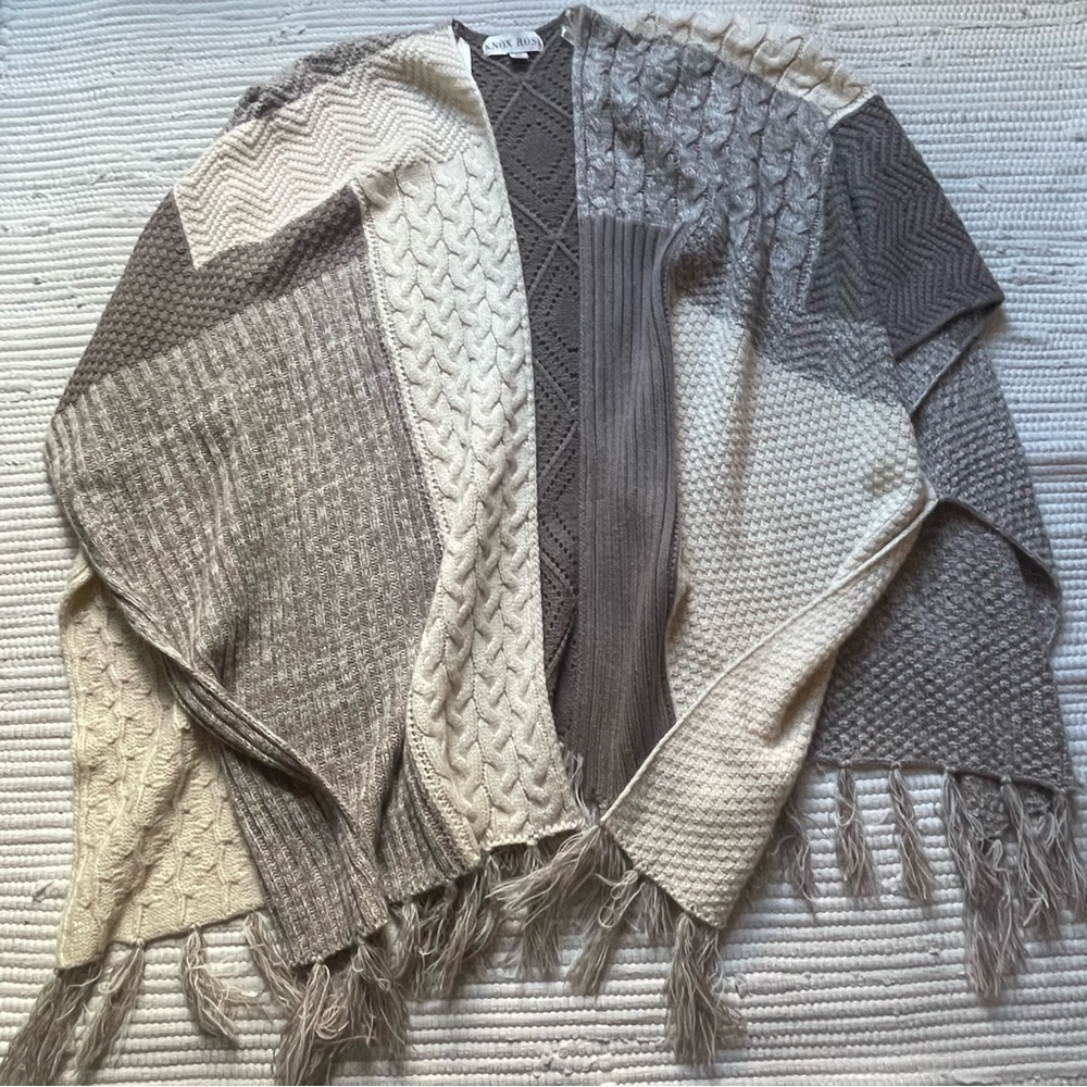 Knox Rose Poncho | Color: Brown/Cream | Size XS
